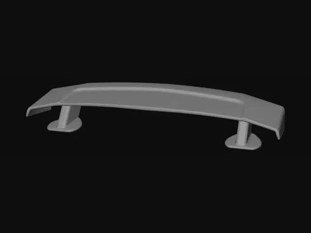 3D model for Black glossy car spoiler