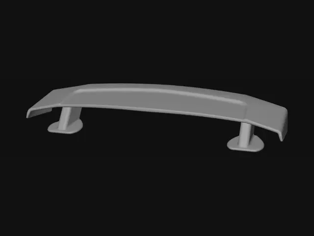 3D model for Black glossy car spoiler