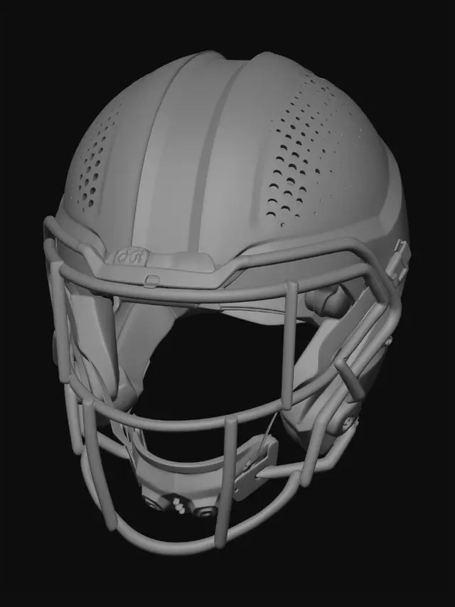 3D model for White football helmet with face mask