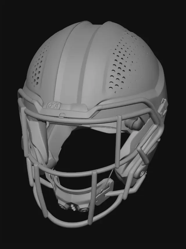 3D model for White football helmet with face mask