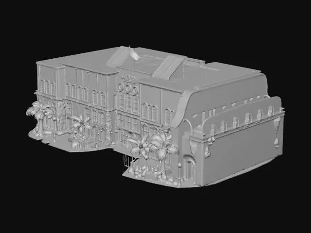 3D model for Nightfall Over the Red Brick Facade