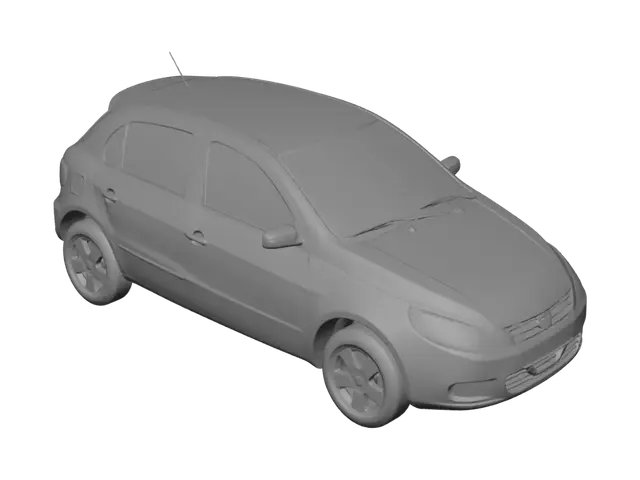 3D model for Blue hatchback car