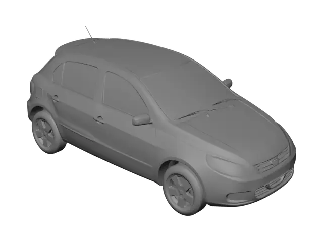 3D model for Blue hatchback car