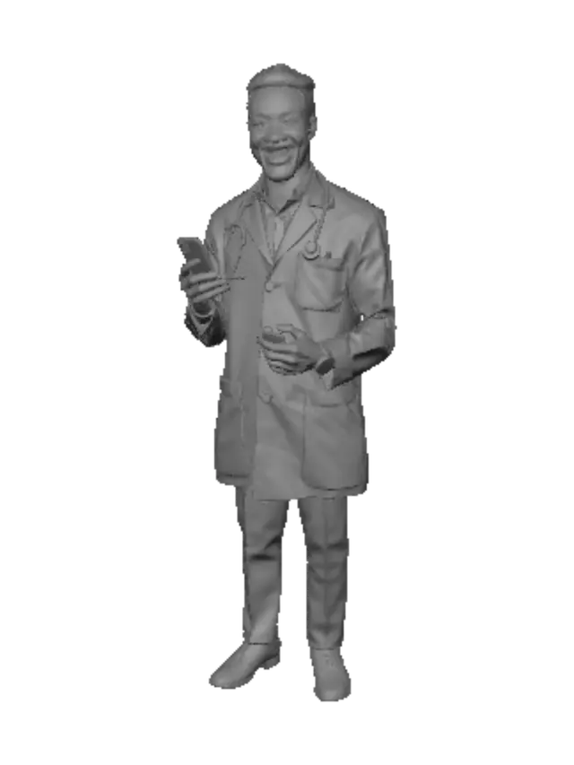 3D model for Smiling Doctor with Smartphone