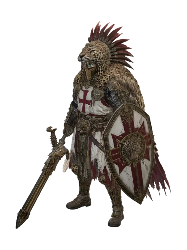 3D model for Leopard Knight of the Crimson Cross