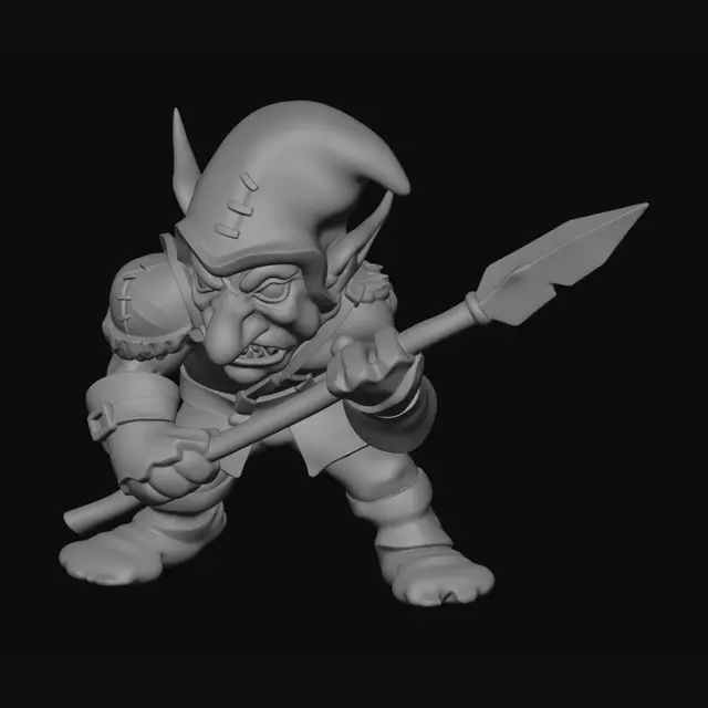 3D model for Spear-Wielding Goblin