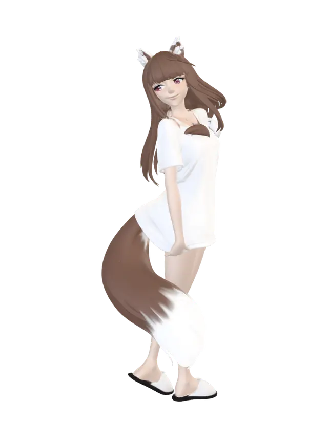 3D model for Kitsune in a White Tee