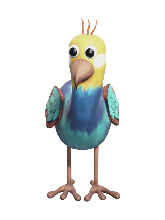 Realistic Opila Bird - Beak 3D model, vytvořený pomocí AI