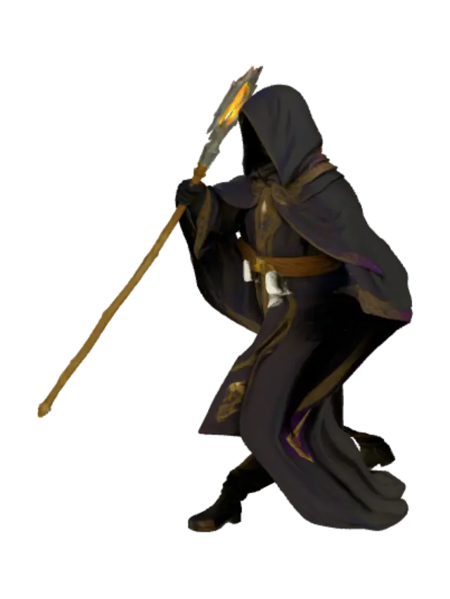 3D model for create some warlock characters its like the mages from ultima online game.  Wearing robe having some staff.