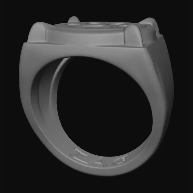 3D model for Paw Print Signet Ring