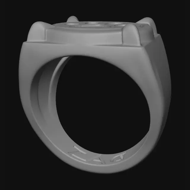 3D model for Paw Print Signet Ring