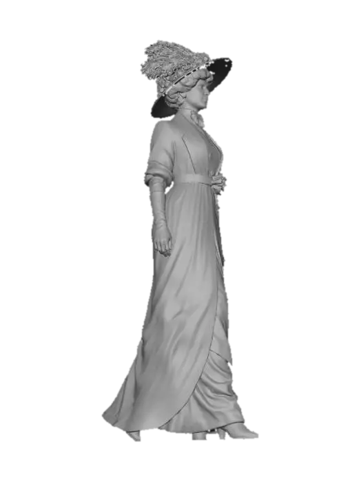 3D model for Portrait of a Victorian Lady in a Striped Dress