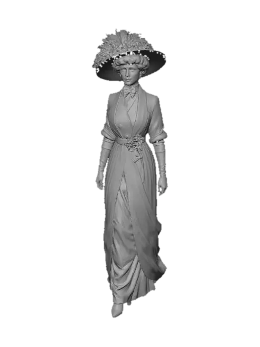 3D model for Portrait of a Victorian Lady in a Striped Dress