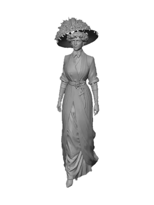 3D model for Portrait of a Victorian Lady in a Striped Dress