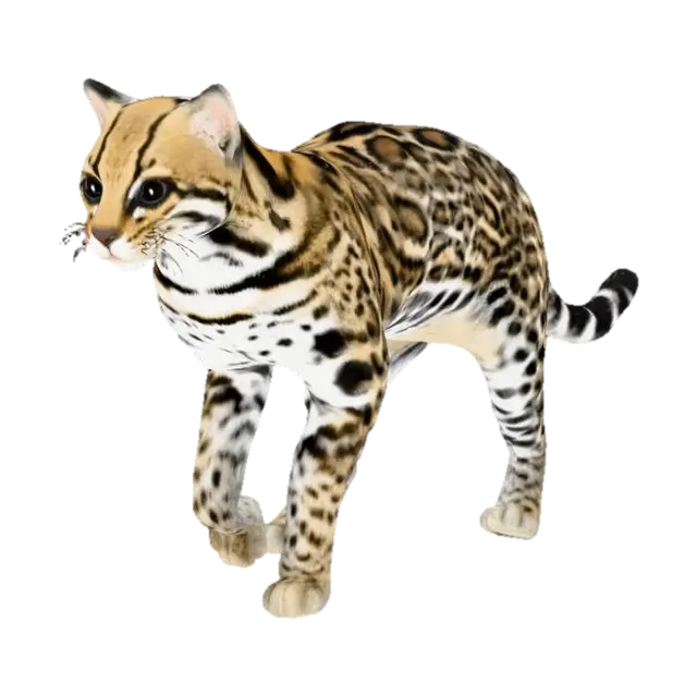 Jaguatirica - Wildcat 3D model, vytvořený pomocí AI