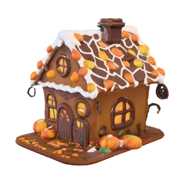 Gingerbread Cottage, #food# 3D model, vytvořený pomocí AI