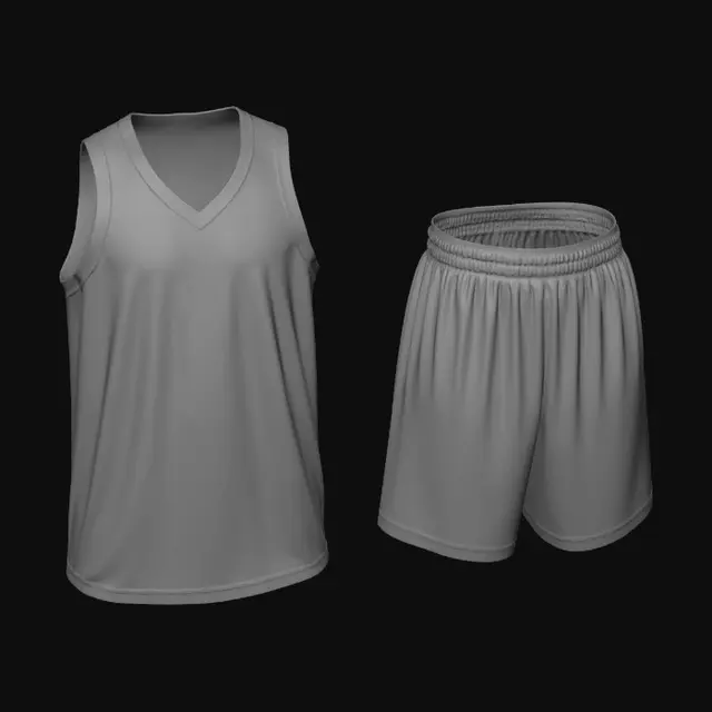 3D model for White Basketball Jersey and Shorts