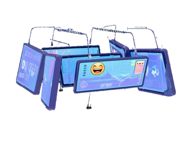 Data Dashboards with Emoticons 3D model, vytvořený pomocí AI