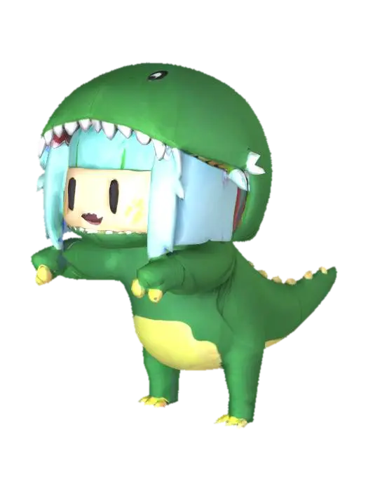Smol Dino Gura - Hololive 3D model, vytvořený pomocí AI
