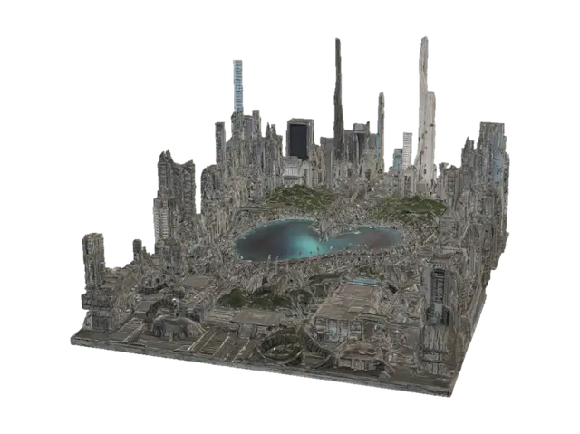 Coil City - Metropolis 3D model, vytvořený pomocí AI