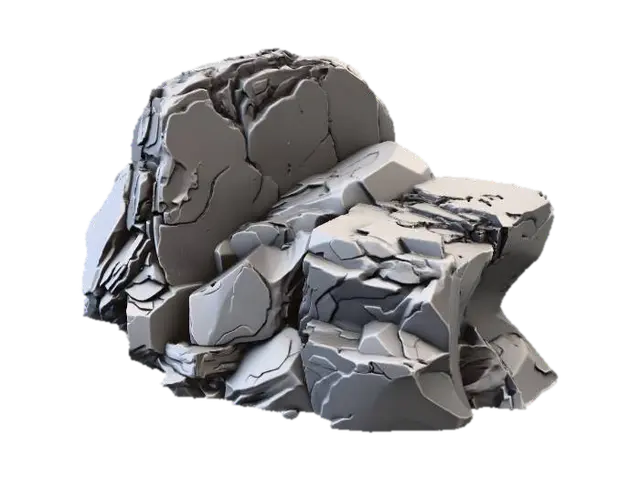 碎石堆 - Materials 3D model, vytvořený pomocí AI
