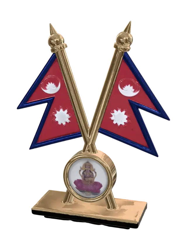 3D model for Crossed Nepal Flags Desk Ornament