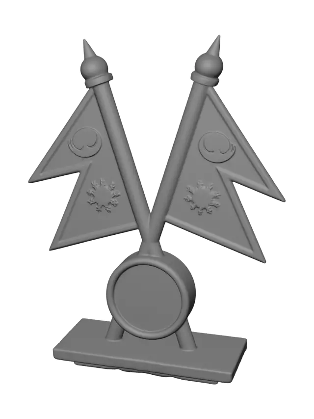 3D model for Crossed Nepal Flags Desk Ornament