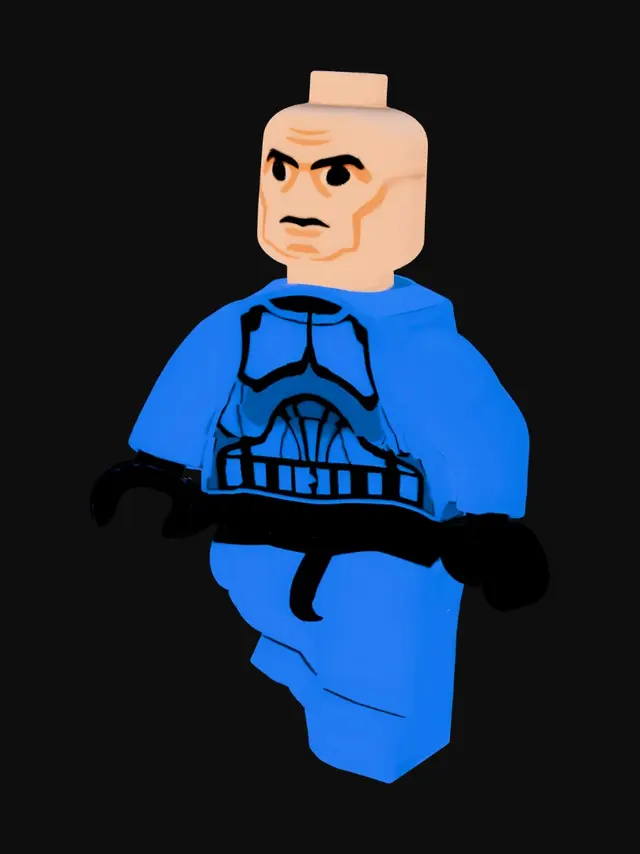 3D model for Blue Armored Minifigure