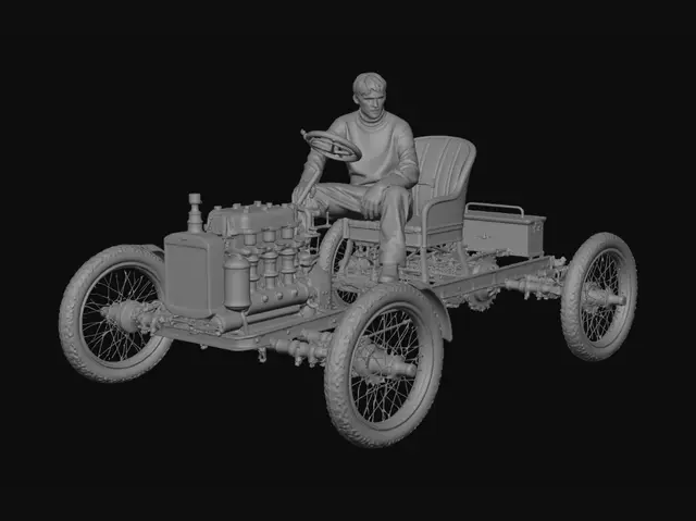 3D model for Winter Ride in a Vintage Automobile