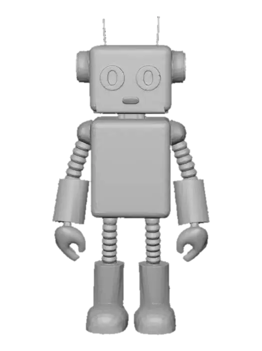 3D model for Basit low poly bir robot karakter oluştur.