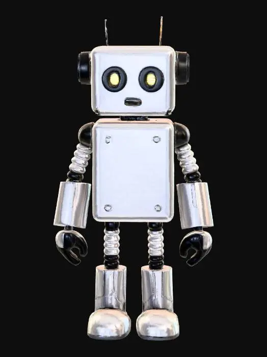 3D model for Basit low poly bir robot karakter oluştur.
