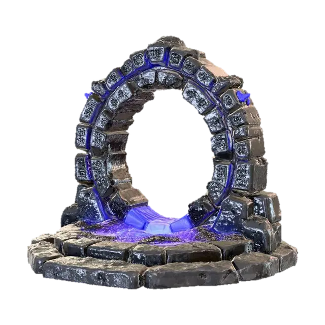 A single 3D board game token representing an active Shadow Portal. A mystical portal… - Iconic 3D model, vytvořený pomocí AI