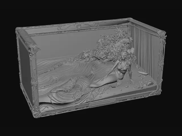 3D model for Diorama: Mermaid at Sunset