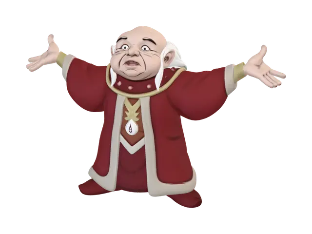 3D model for Open-Armed Elder in a Red Robe
