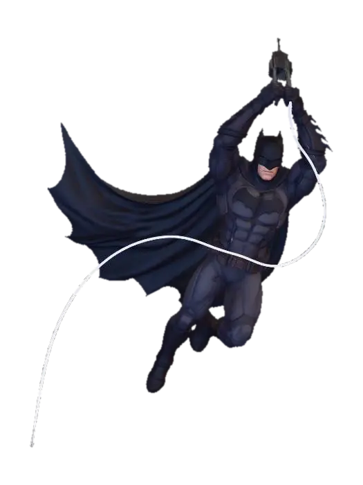 Batman zip line - Gotham 3D model, vytvořený pomocí AI