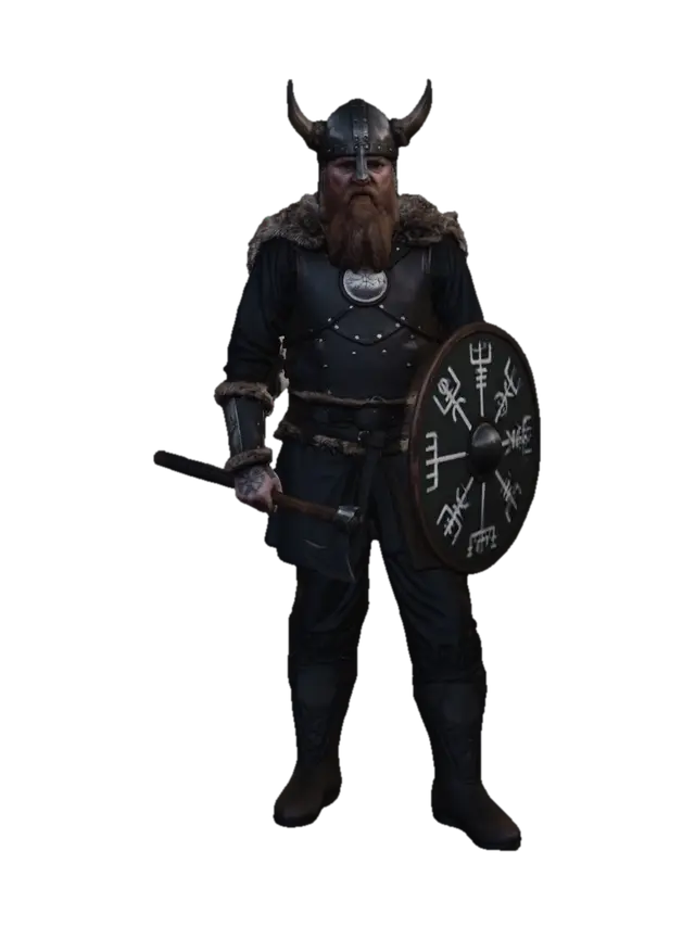 Viking Warrior by the Fjord - Norway-3D-modell, genererad av AI