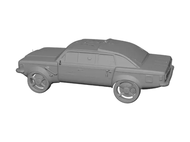 3D model for Vintage Car Dashboard View on a Town Street