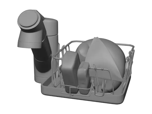 3D model for Chrome Kitchen Faucet and Dish Rack