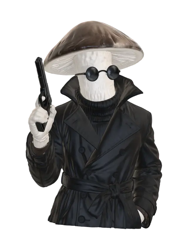 Шампиньонец - Agent 3D model, vytvořený pomocí AI