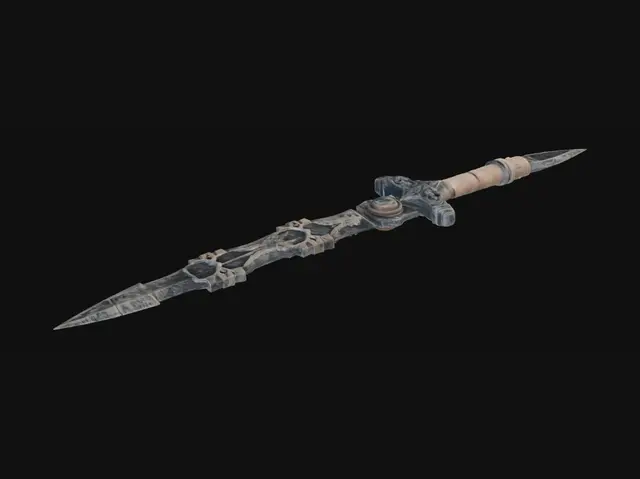 3D model for create me a rock/stone themed great sword in high detail (limit of 10,000 triangles) the file should be a .OBJ