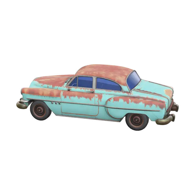 Modern Rusty Car 3D model, vytvořený pomocí AI