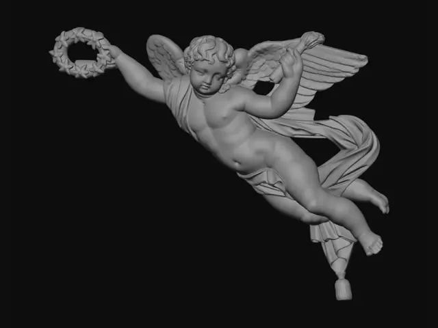 3D model for Winged Cherub with Star Ring