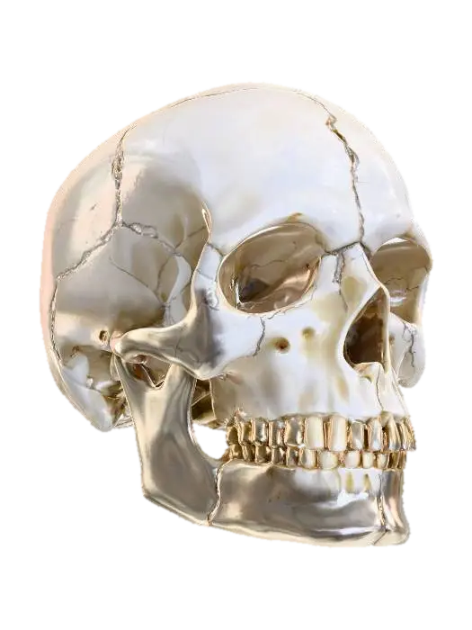 3D model for Hyper-Realistic | Marble | Shiny | cracked | a anatomically correct human Skull only made of Marble. 