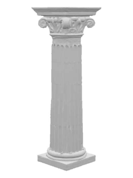 3D model for Hyper-Realistic | Artifact | Ancient | Old | Worn | A Large limestone column from the stone age, with faint reliefs of decorative designs.