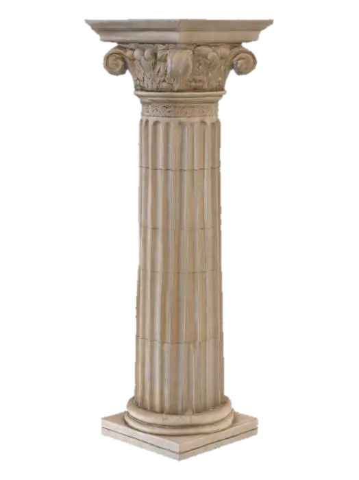 3D model for Hyper-Realistic | Artifact | Ancient | Old | Worn | A Large limestone column from the stone age, with faint reliefs of decorative designs.