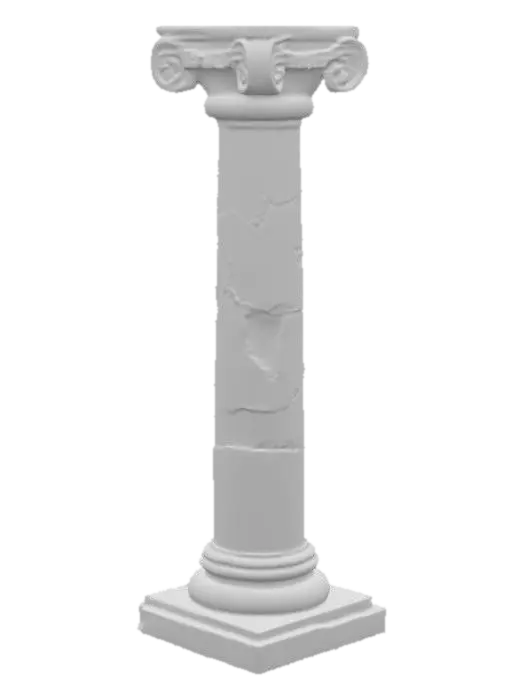3D model for Hyper-Realistic | Artifact | Ancient | Old | Worn | A Large limestone column from the stone age, with faint reliefs of decorative designs.