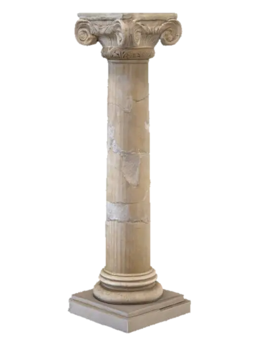 3D model for Hyper-Realistic | Artifact | Ancient | Old | Worn | A Large limestone column from the stone age, with faint reliefs of decorative designs.