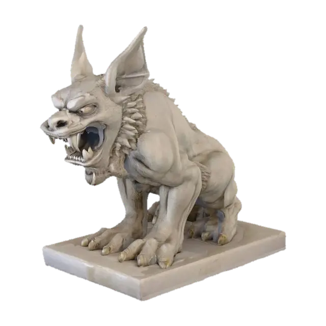 Hyper-Realistic | Artifact | Ancient | Old | Worn | a guarding beast statue made of… - Statues 3D model, vytvořený pomocí AI
