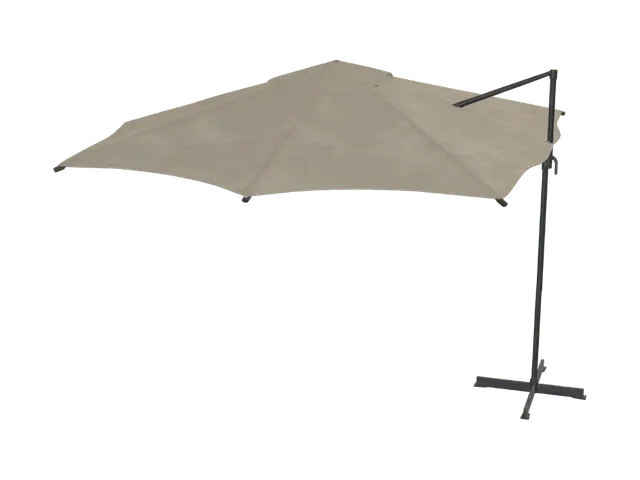 3D model for Beige patio umbrella with stand