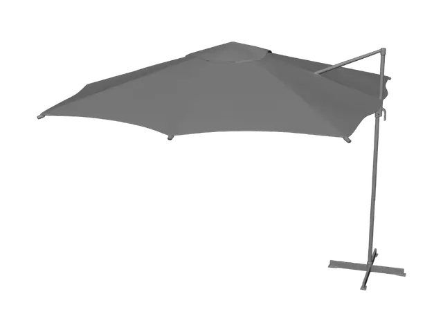 3D model for Beige patio umbrella with stand